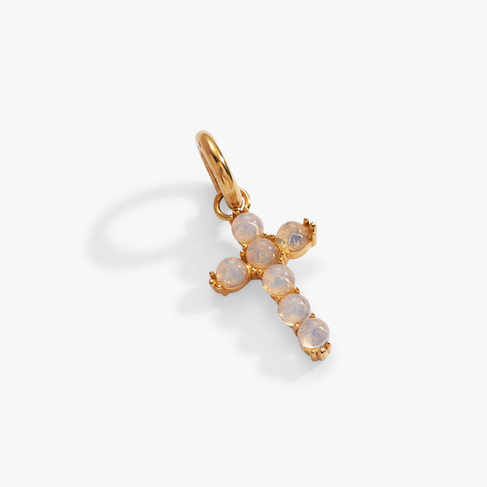 Opal Cross Interchangeable Charm Stainless Steel Gold | Alex and Ani
