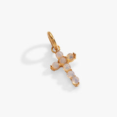 Opal Cross Interchangeable Charm Stainless Steel Gold | Alex and Ani