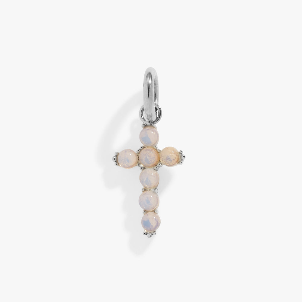 Opal Cross Interchangeable Charm Stainless Steel Gold | Alex and Ani