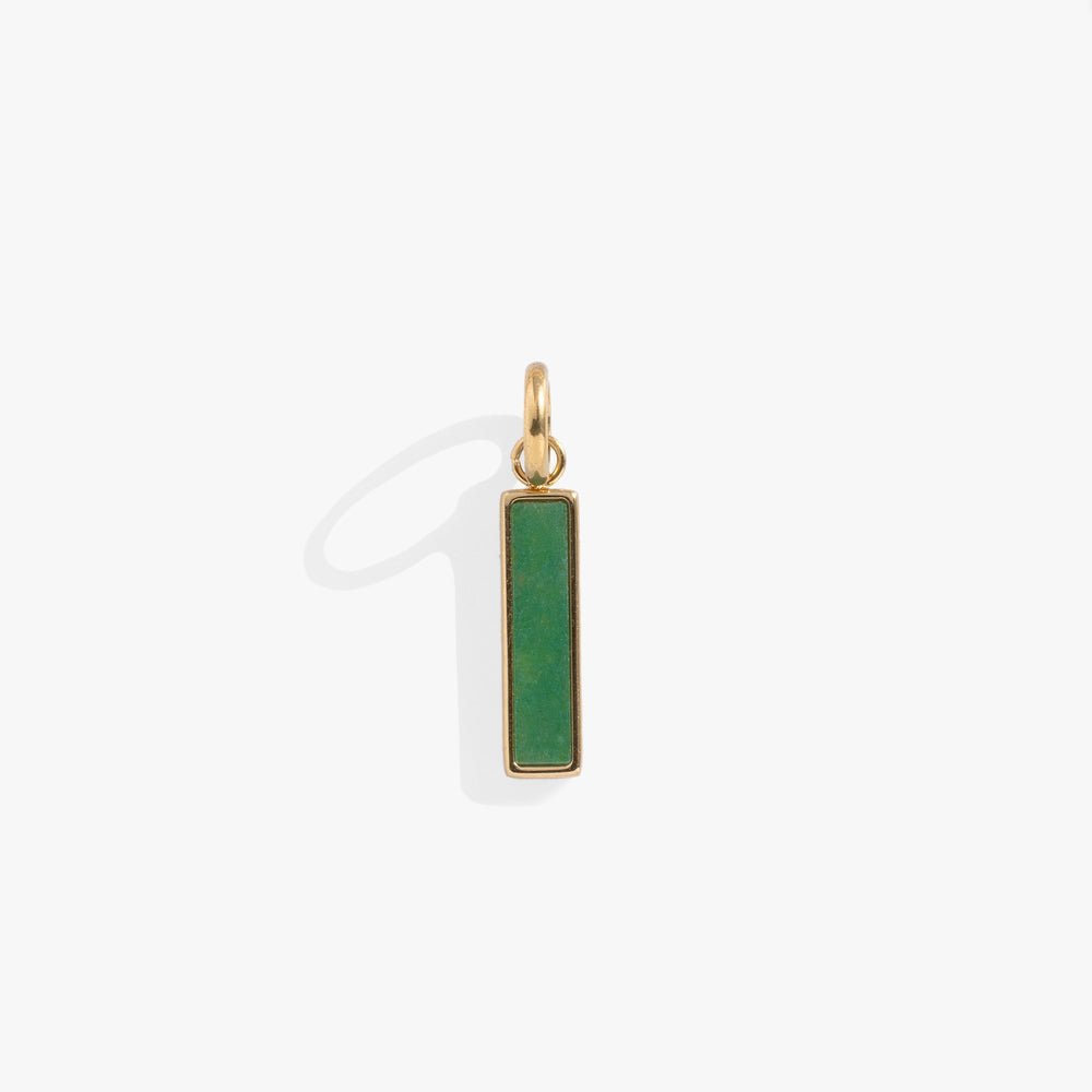 Green Aventurine Gemstone Interchangeable Bar Charm Stainless Steel Gold | Alex and Ani