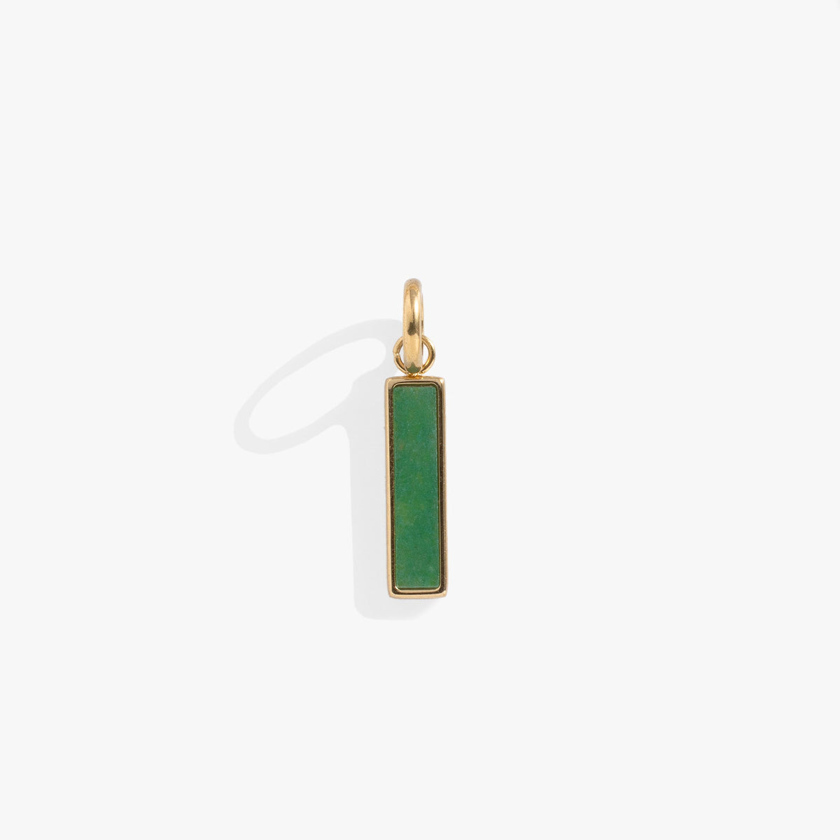 Green Aventurine Gemstone Interchangeable Bar Charm Stainless Steel Gold | Alex and Ani