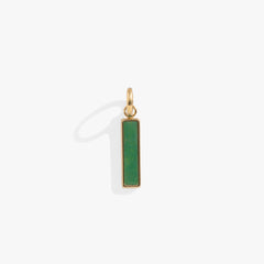 Green Aventurine Gemstone Interchangeable Bar Charm Stainless Steel Gold | Alex and Ani
