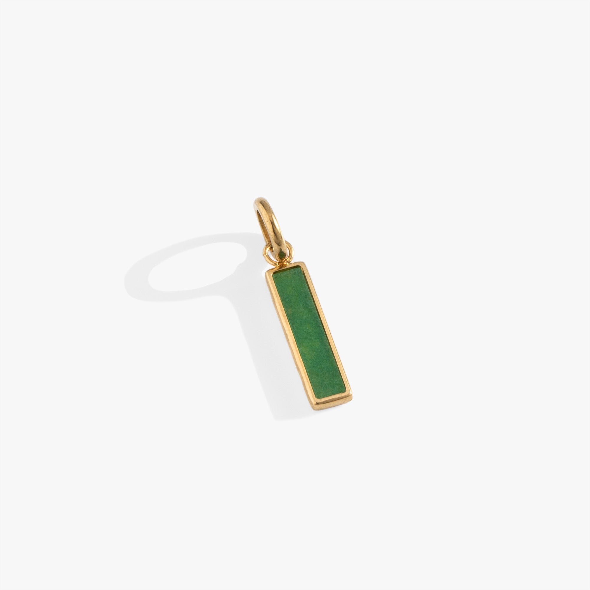 Green Aventurine Gemstone Interchangeable Bar Charm Stainless Steel Gold | Alex and Ani