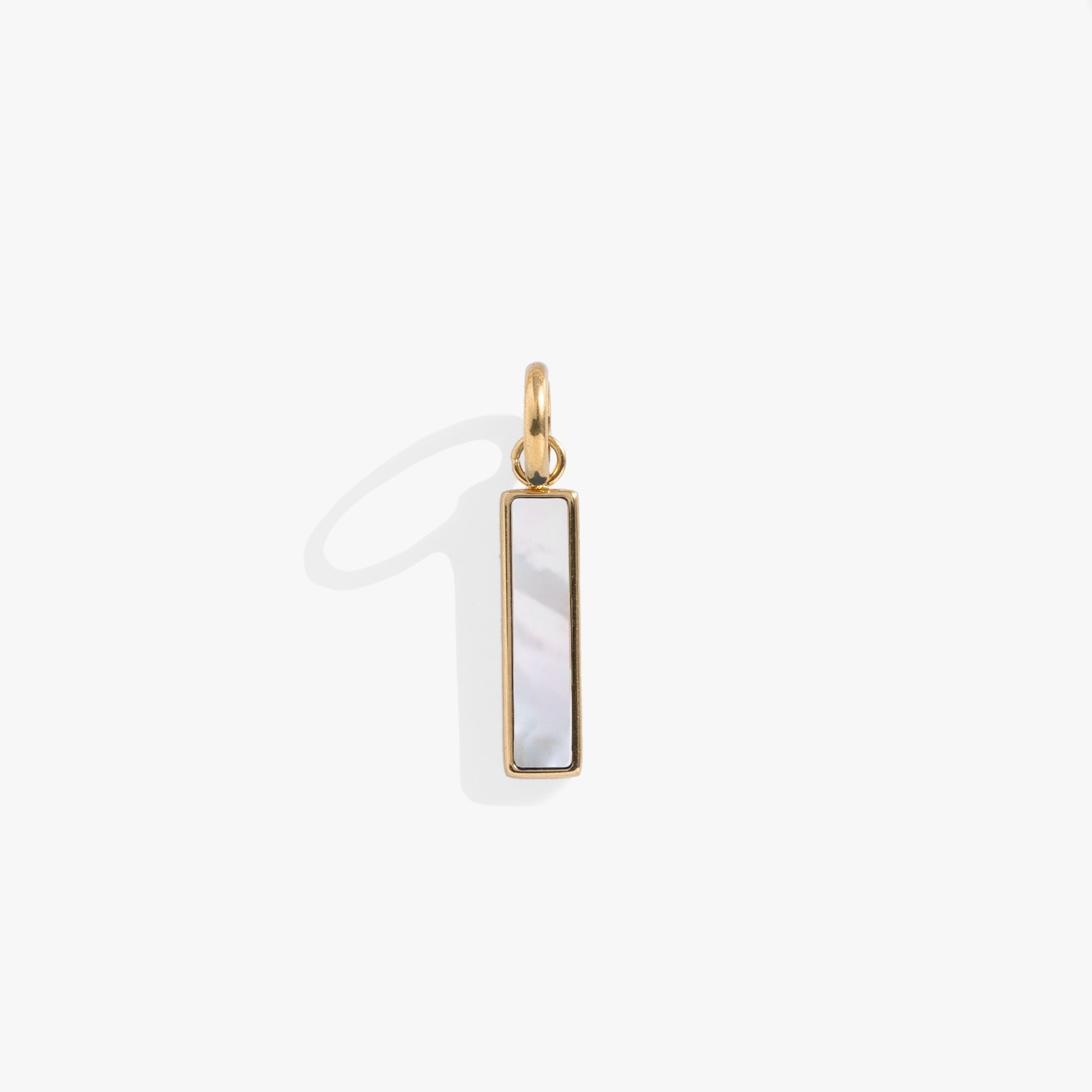 Mother of Pearl Gemstone Interchangeable Bar Charm Stainless Steel Gold | Alex and Ani