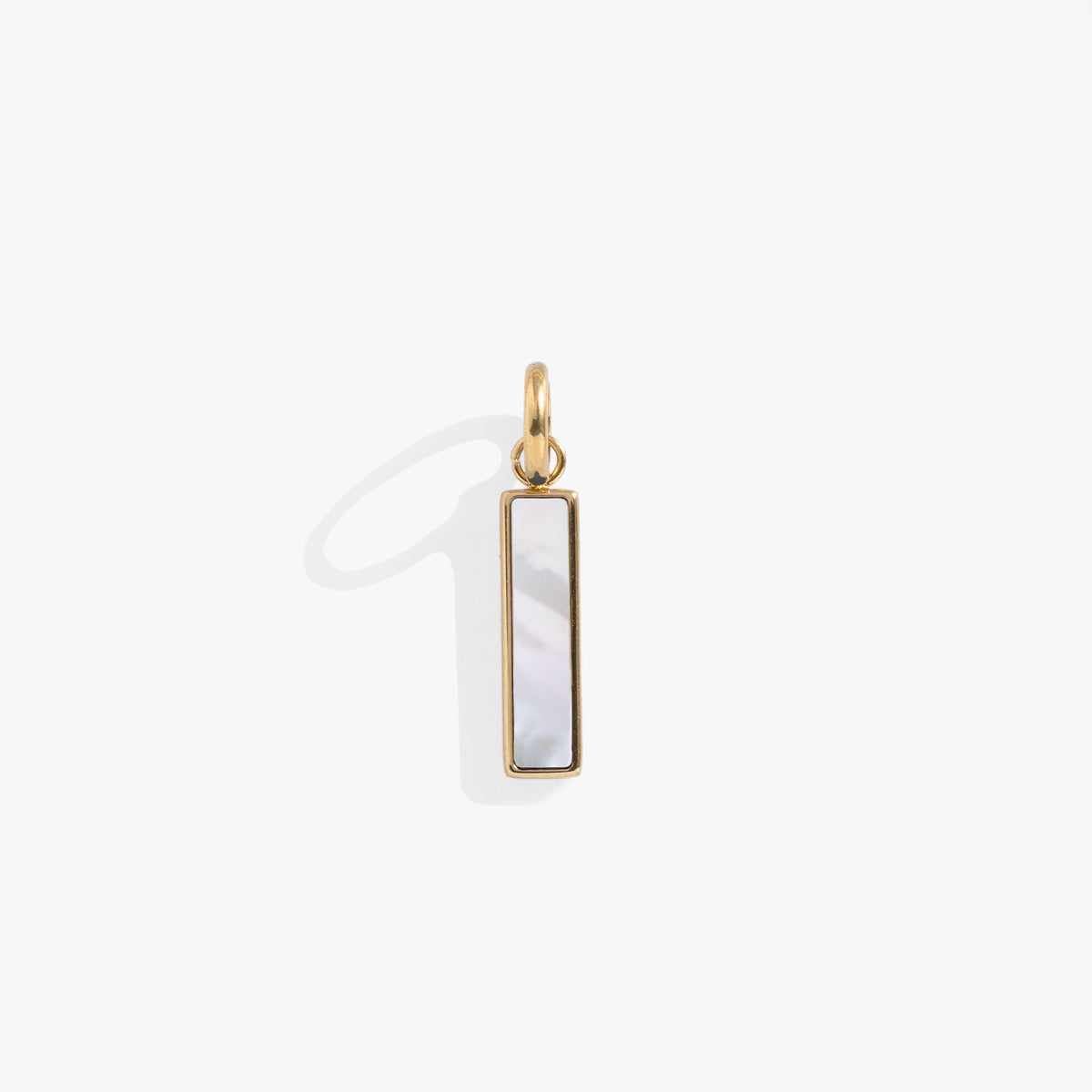 Mother of Pearl Gemstone Interchangeable Bar Charm Stainless Steel Gold | Alex and Ani