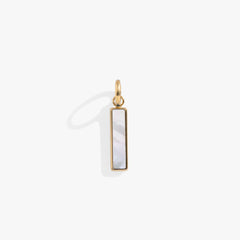 Mother of Pearl Gemstone Interchangeable Bar Charm Stainless Steel Gold | Alex and Ani