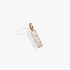 Mother of Pearl Gemstone Interchangeable Bar Charm Stainless Steel Gold | Alex and Ani