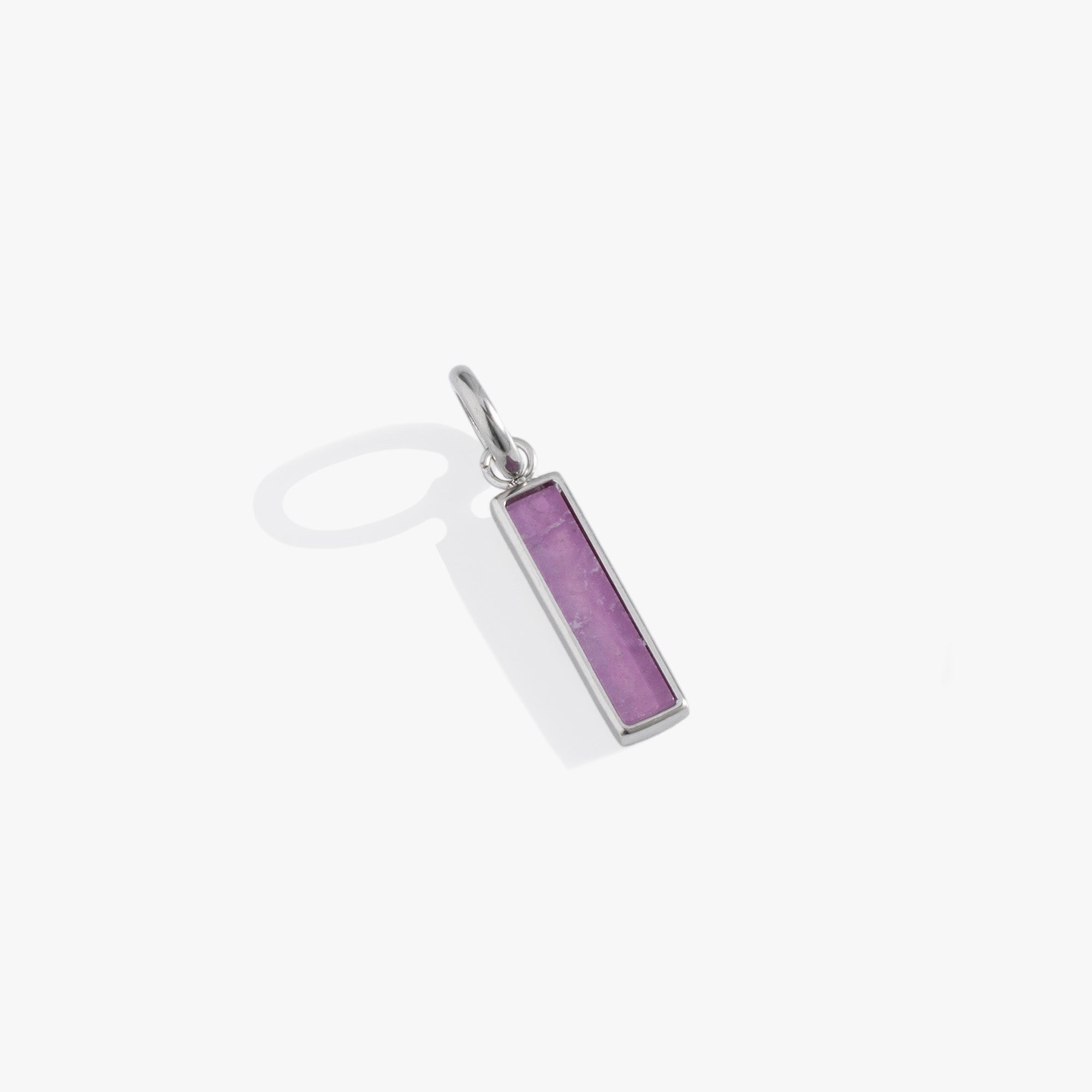 Amethyst Gemstone Interchangeable Bar Charm Stainless Steel Silver | Alex and Ani