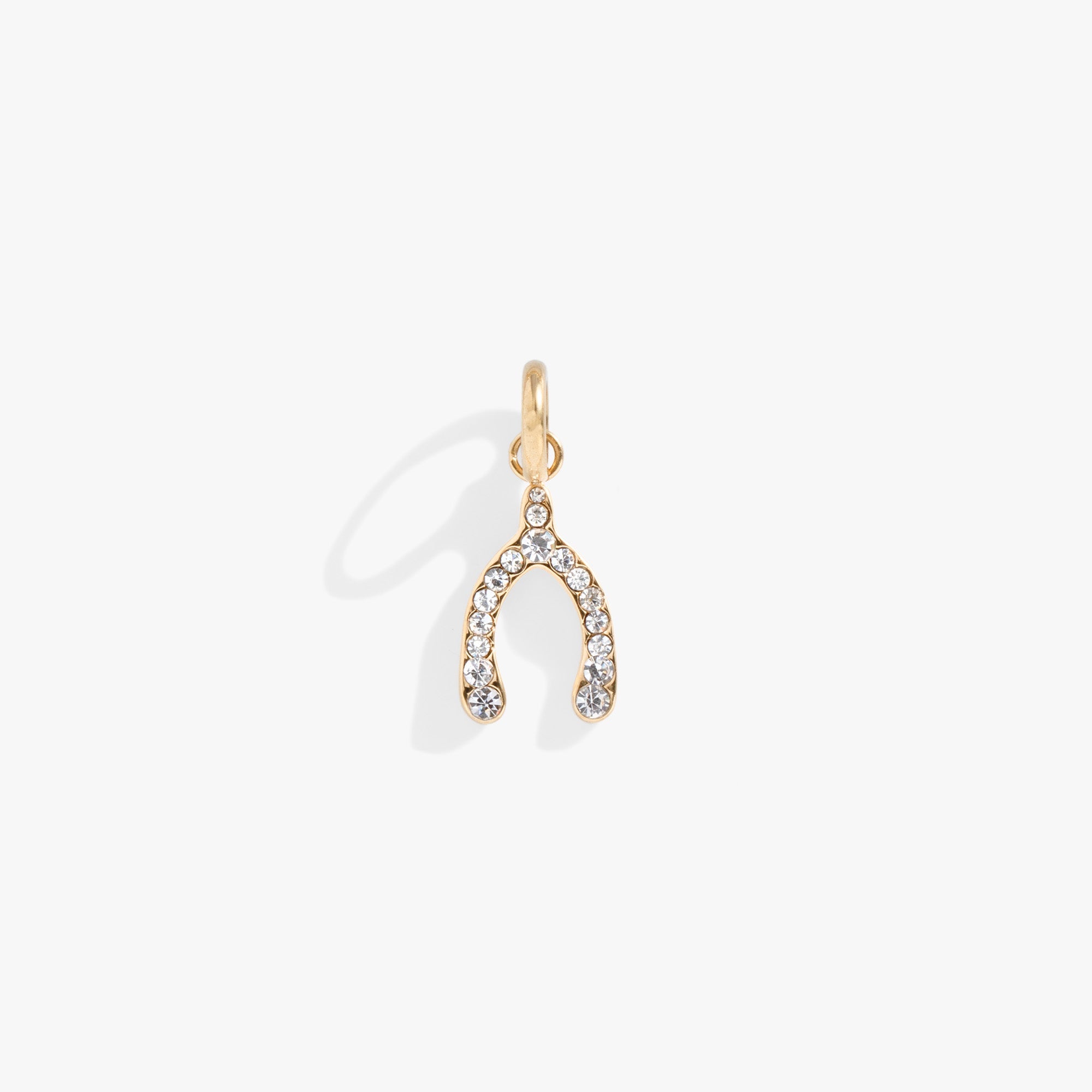 Pave Wishbone Interchangeable Charm​ Stainless Steel Silver | Alex and Ani