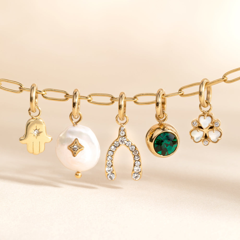 Pave Wishbone Interchangeable Charm​ Stainless Steel Silver | Alex and Ani