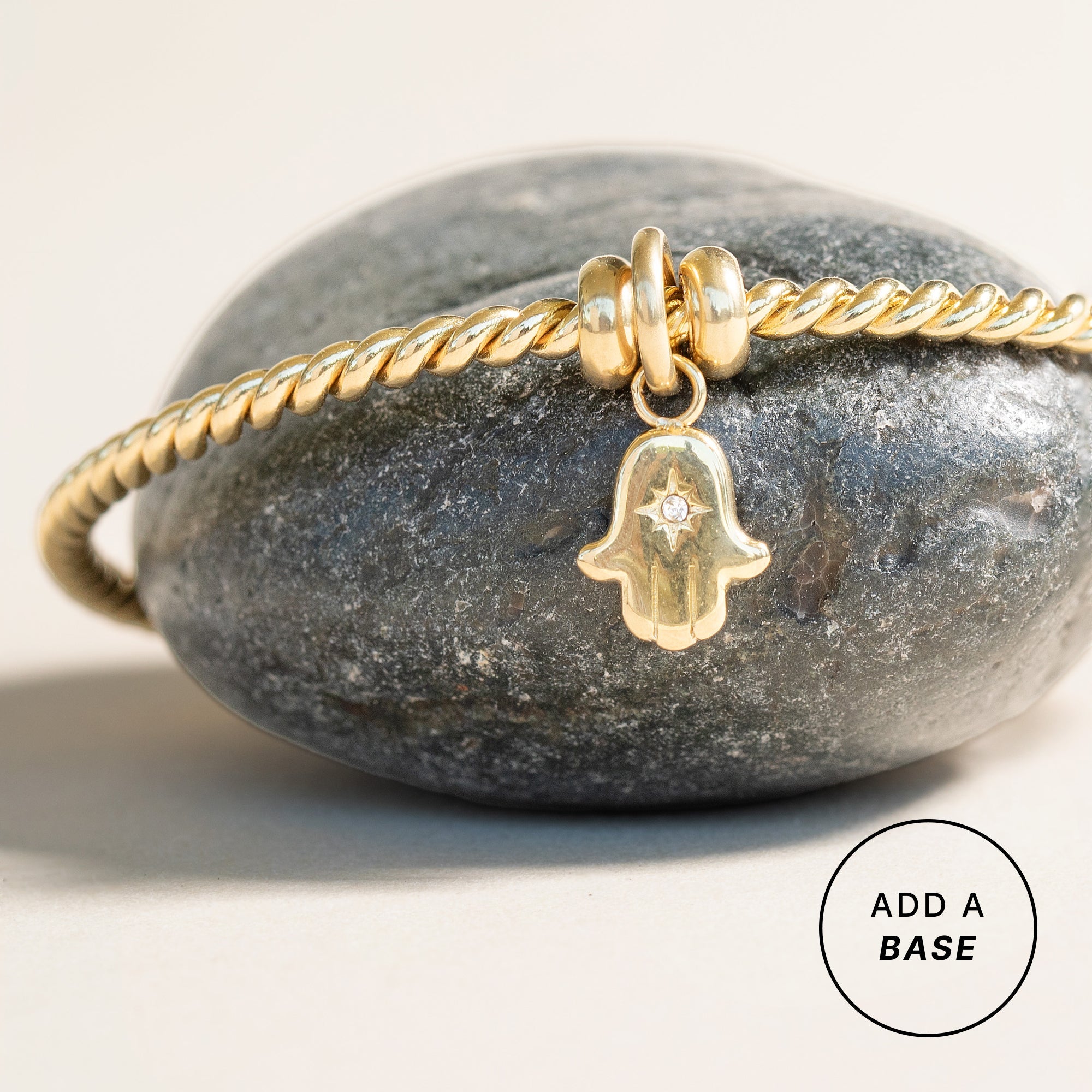 Crystal Hamsa Interchangeable Charm​ Stainless Steel Gold | Alex and Ani