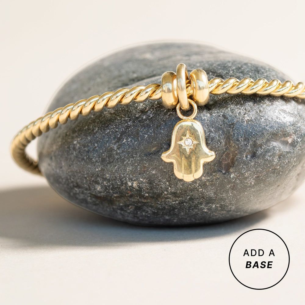 Crystal Hamsa Interchangeable Charm​ Stainless Steel Gold | Alex and Ani