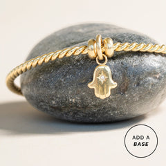 Crystal Hamsa Interchangeable Charm​ Stainless Steel Gold | Alex and Ani