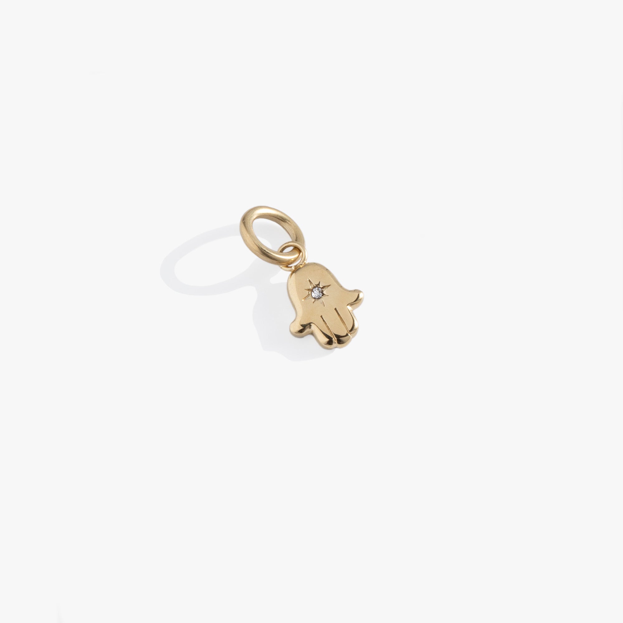 Crystal Hamsa Interchangeable Charm​ Stainless Steel Gold | Alex and Ani