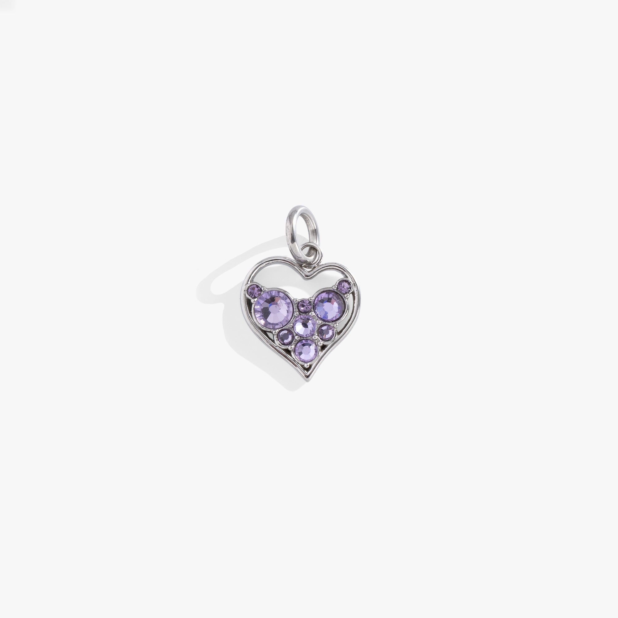 Crystal Heart Interchangeable Charm​ Stainless Steel Silver | Alex and Ani
