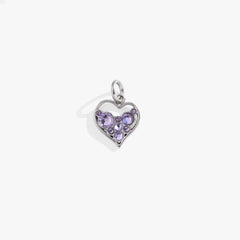 Crystal Heart Interchangeable Charm​ Stainless Steel Silver | Alex and Ani