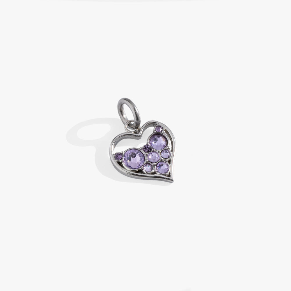 Crystal Heart Interchangeable Charm​ Stainless Steel Silver | Alex and Ani