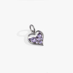 Crystal Heart Interchangeable Charm​ Stainless Steel Silver | Alex and Ani