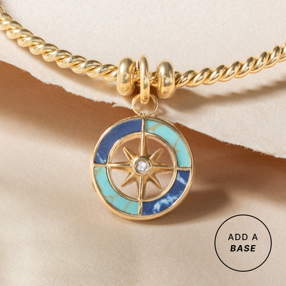 Compass Interchangeable Charm​ Stainless Steel Gold | Alex and Ani