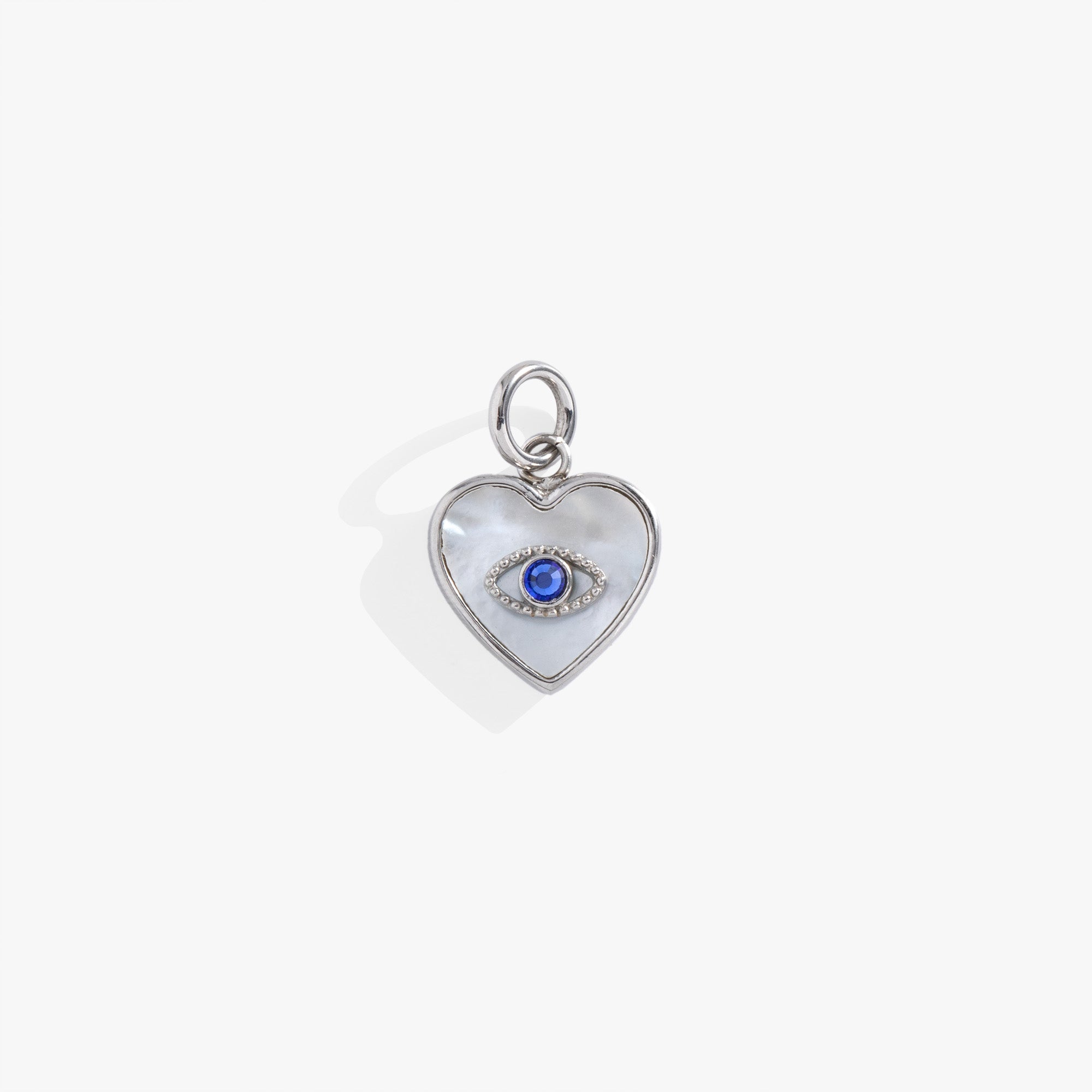 Evil Eye Heart Interchangeable Charm​ Stainless Steel Silver | Alex and Ani