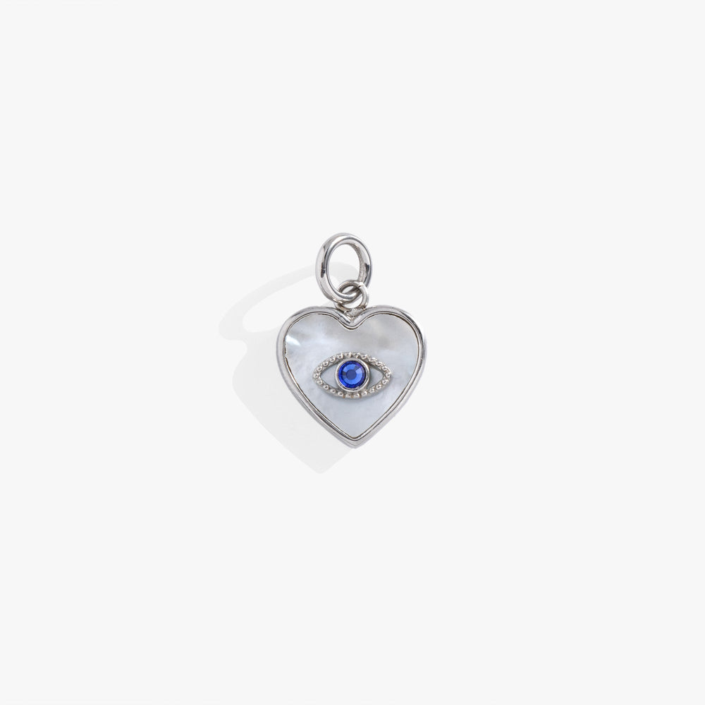 Evil Eye Heart Interchangeable Charm​ Stainless Steel Silver | Alex and Ani