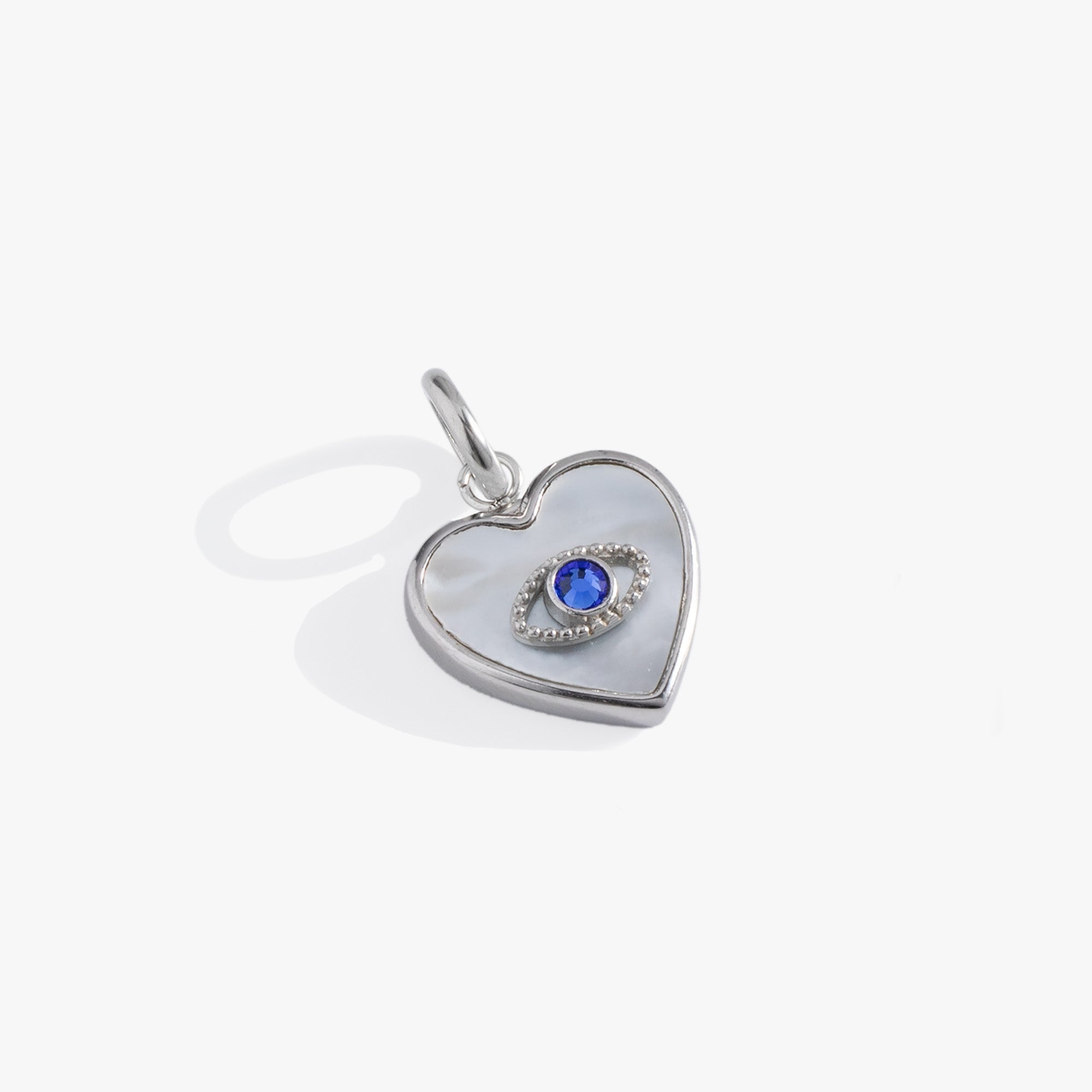 Evil Eye Heart Interchangeable Charm​ Stainless Steel Silver | Alex and Ani