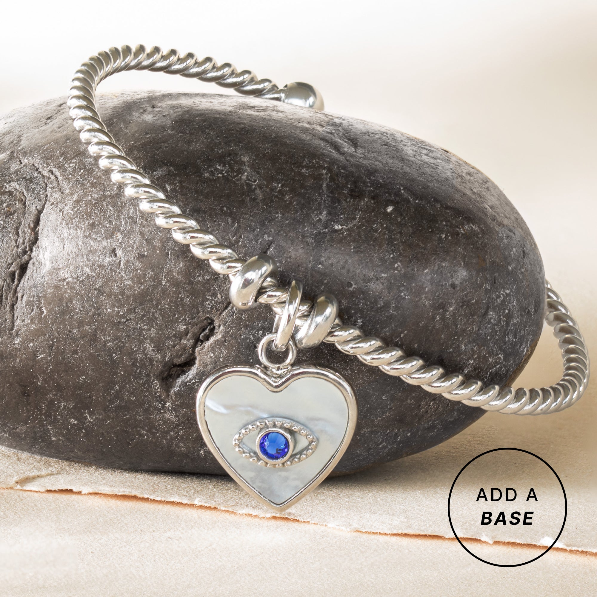 Evil Eye Heart Interchangeable Charm​ Stainless Steel Silver | Alex and Ani