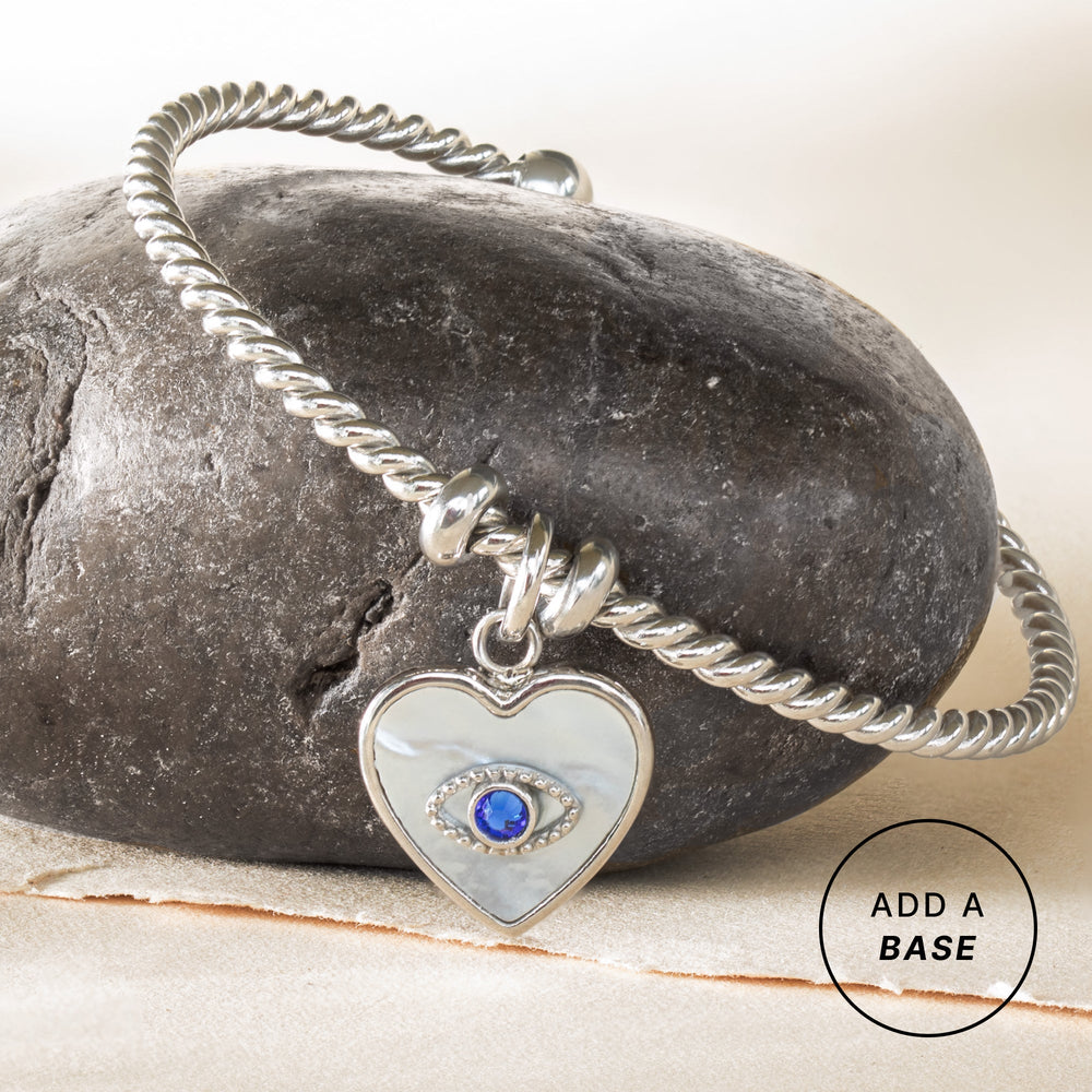 Evil Eye Heart Interchangeable Charm​ Stainless Steel Silver | Alex and Ani