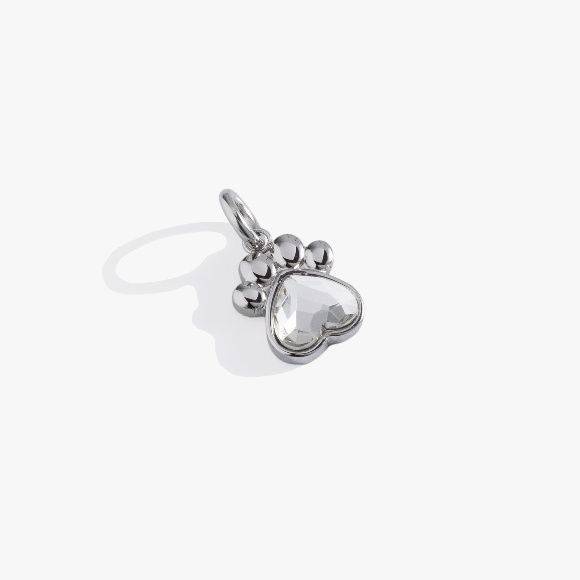 Crystal Paw Interchangeable Charm Stainless Steel Silver | Alex and Ani