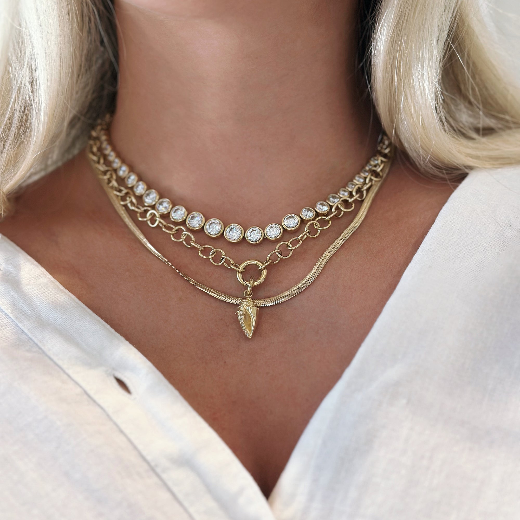 Conch Shell Interchangeable Charm Stainless Steel Gold | Alex and Ani