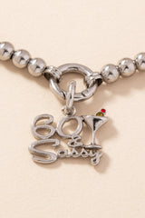 60 & Sassy Charm Stainless Steel Silver | Alex and Ani