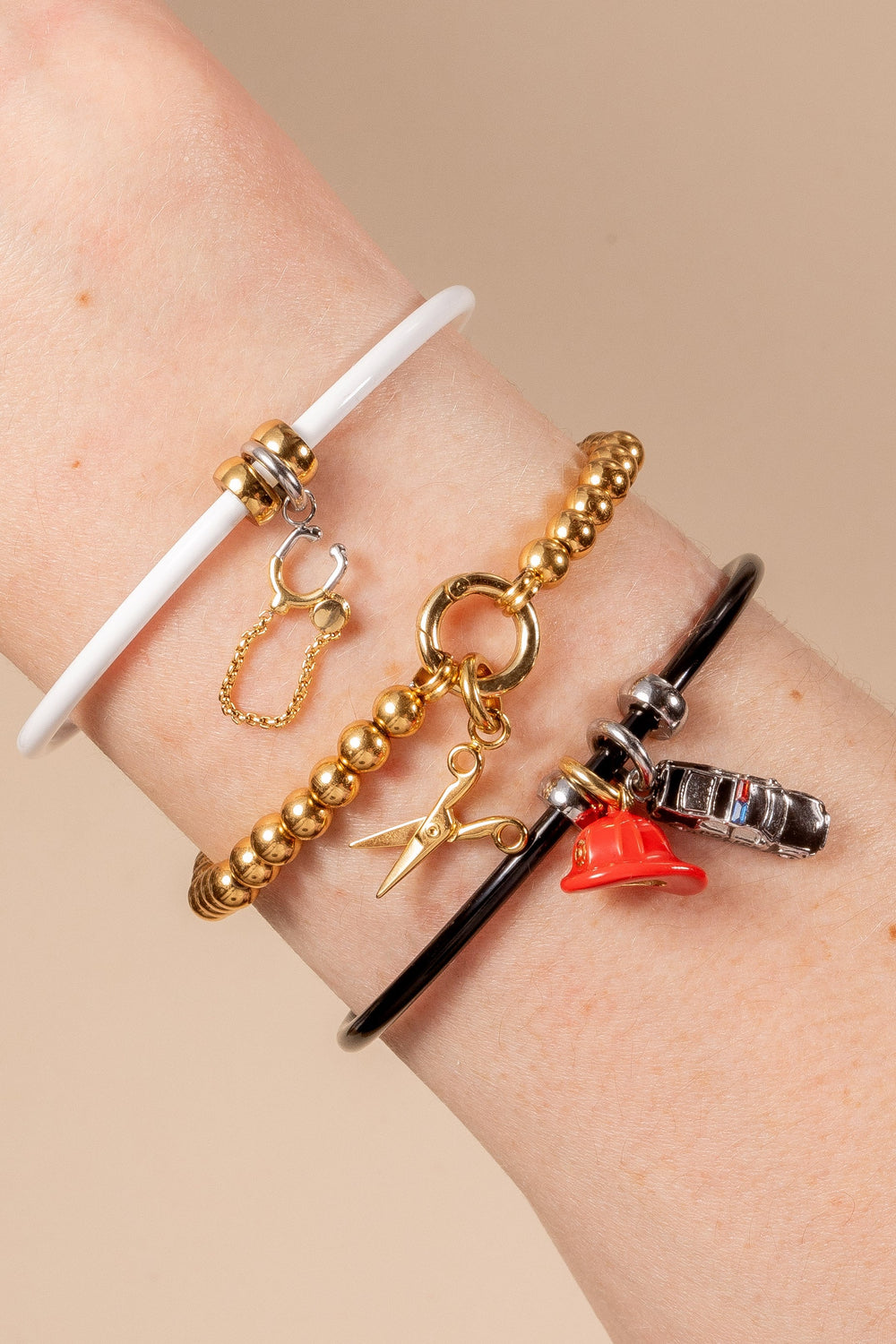 Fire Fighter Hat Charm Stainless Steel Gold | Alex and Ani