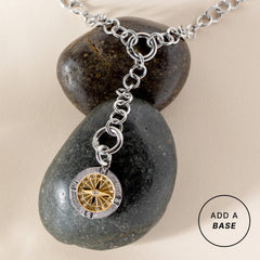 Two-Tone Compass Interchangeable Charm Two Tone - Stainless Steel | Alex and Ani