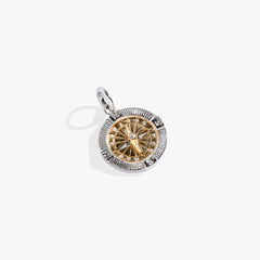 Two-Tone Compass Interchangeable Charm Two Tone - Stainless Steel | Alex and Ani