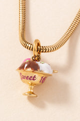 Sweet 16 Ice Cream Charm Stainless  Steel Gold | Alex and Ani