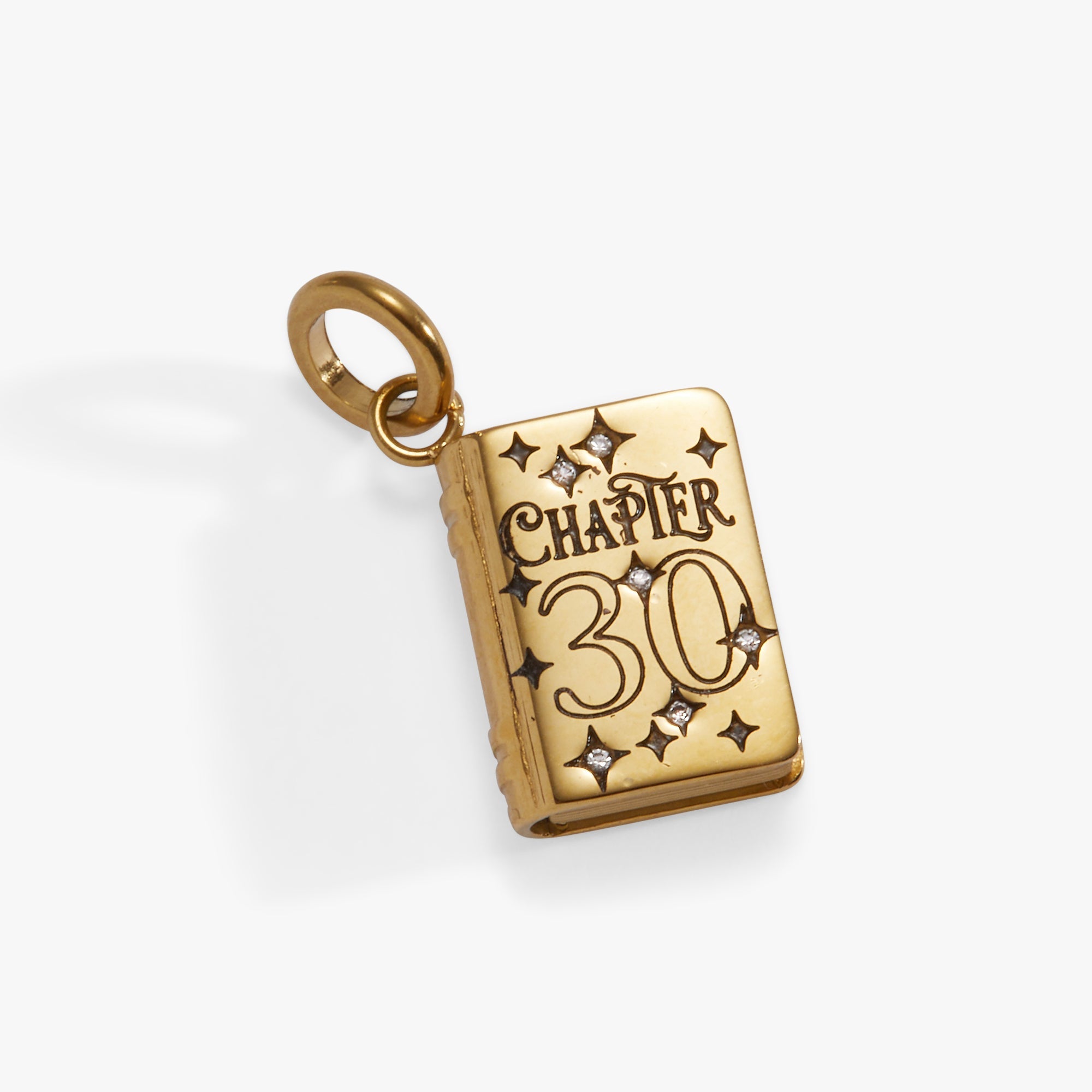 30th Chapter Book Charm Stainless  Steel Gold | Alex and Ani