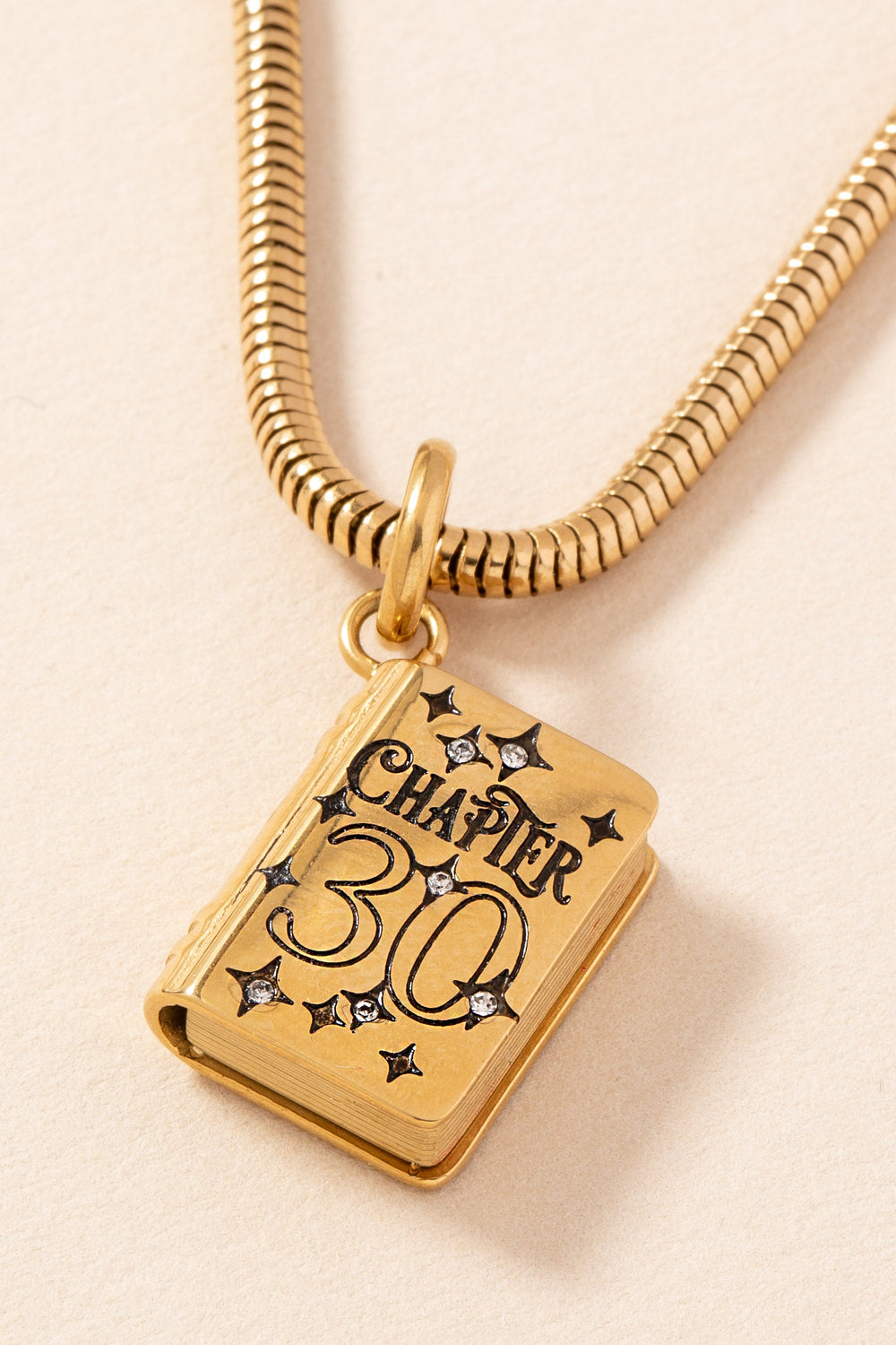 30th Chapter Book Charm Stainless  Steel Gold | Alex and Ani