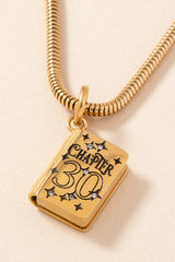 30th Chapter Book Charm Stainless  Steel Gold | Alex and Ani