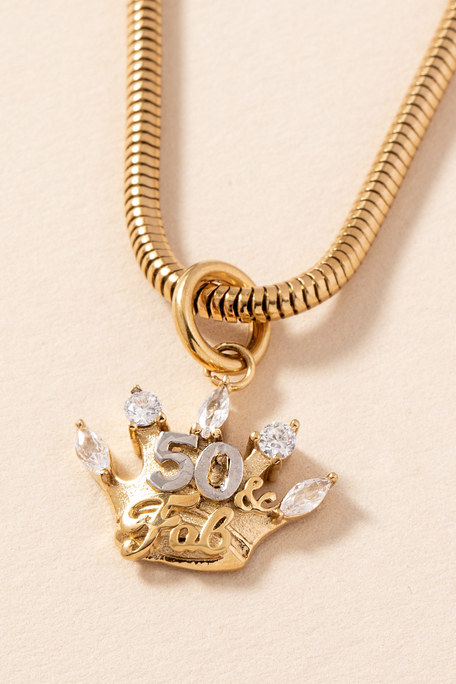50 & Fabulous Charm Stainless  Steel Gold | Alex and Ani