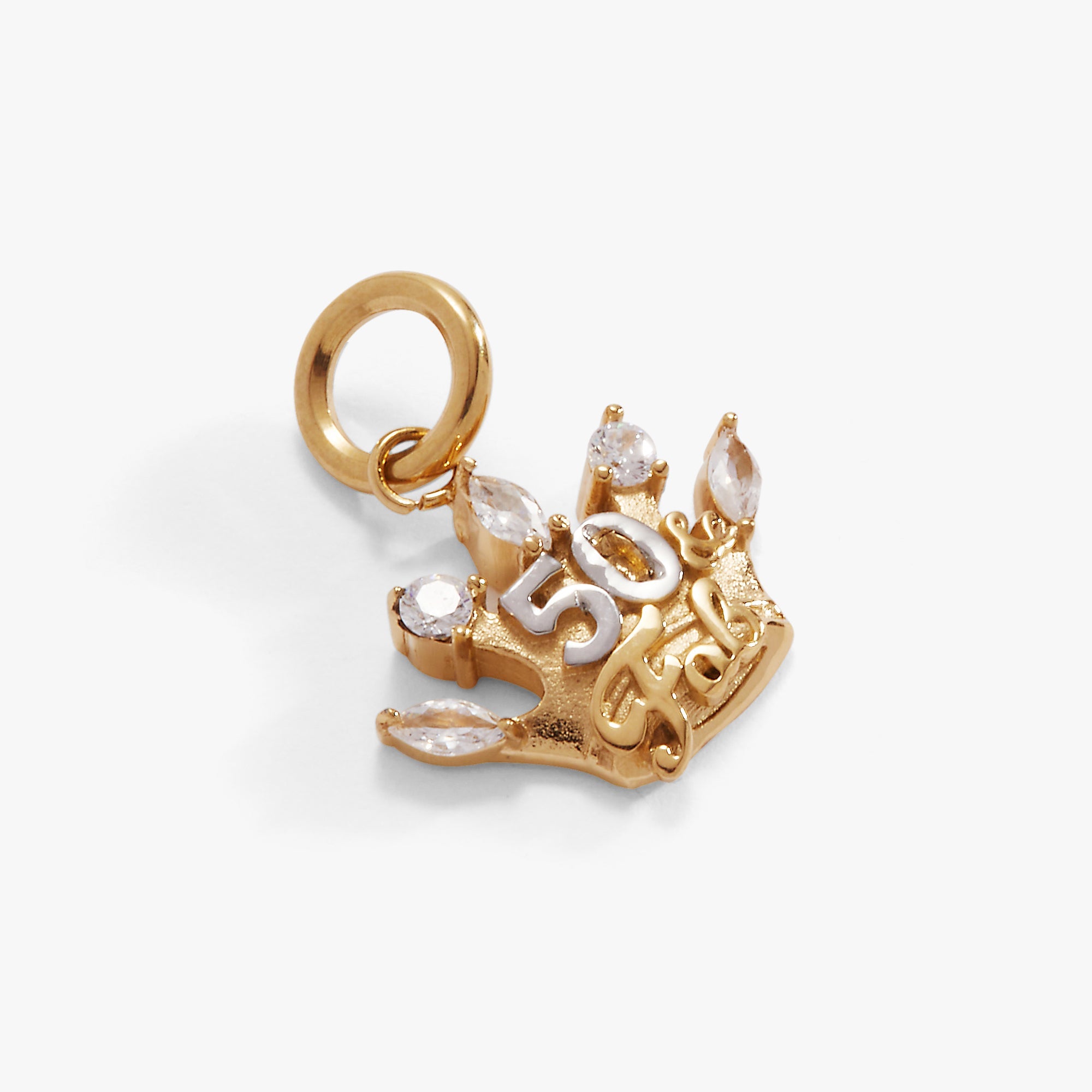 50 & Fabulous Charm Stainless  Steel Gold | Alex and Ani