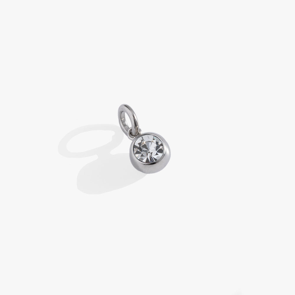 April Birthstone Interchangeable Charm Stainless Steel Silver | Alex and Ani