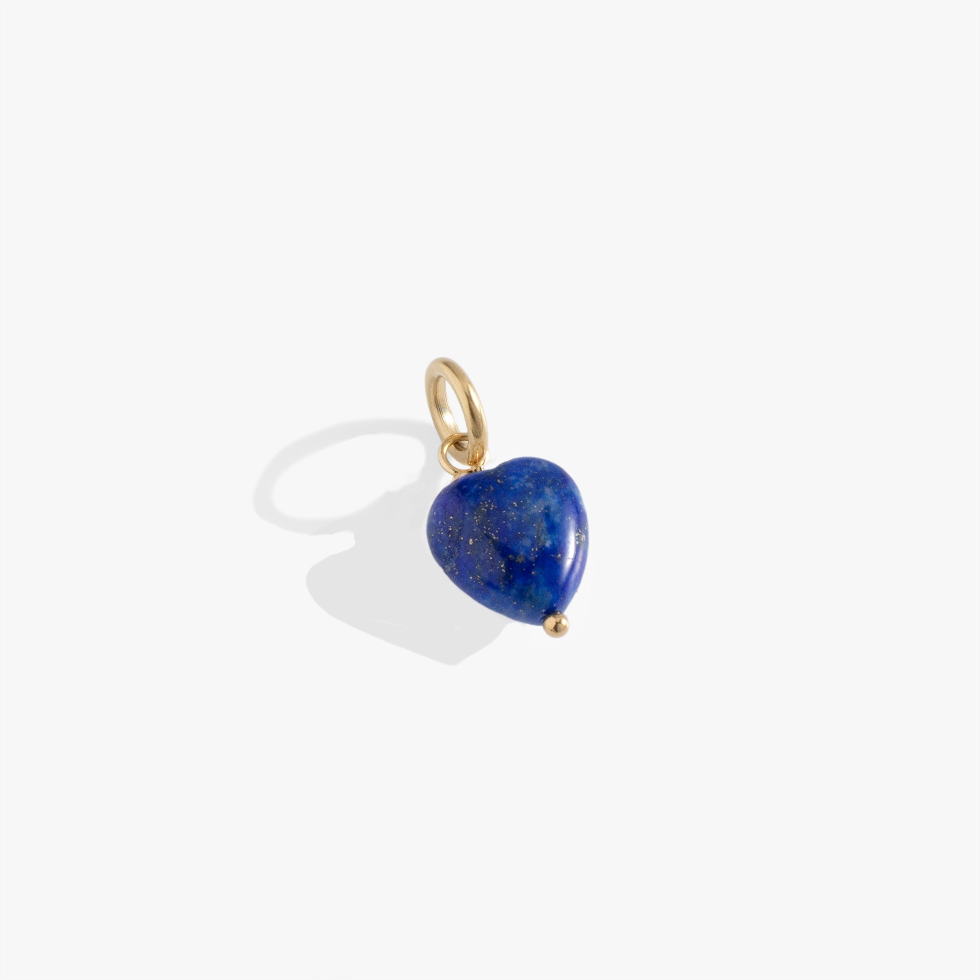 Lapis Gemstone Heart Interchangeable Charm Stainless Steel Gold | Alex and Ani