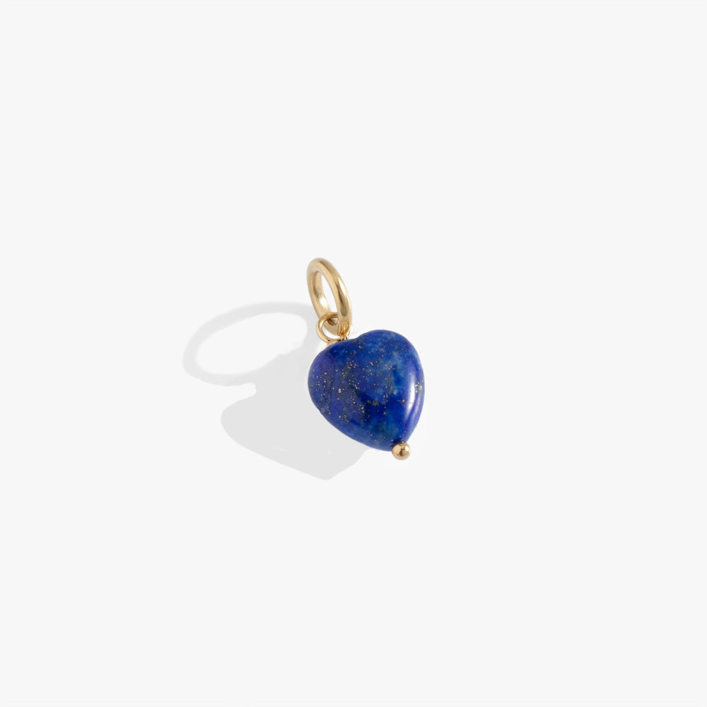 Lapis Gemstone Heart Interchangeable Charm Stainless Steel Gold | Alex and Ani