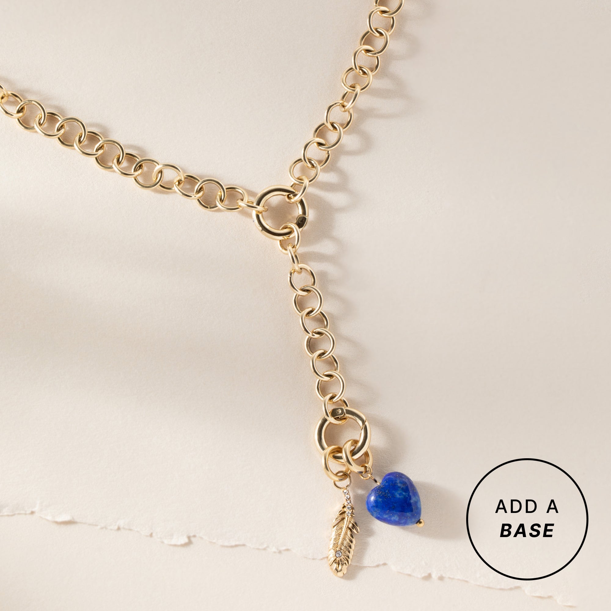 Lapis Gemstone Heart Interchangeable Charm Stainless Steel Gold | Alex and Ani