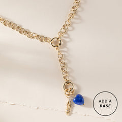 Lapis Gemstone Heart Interchangeable Charm Stainless Steel Gold | Alex and Ani