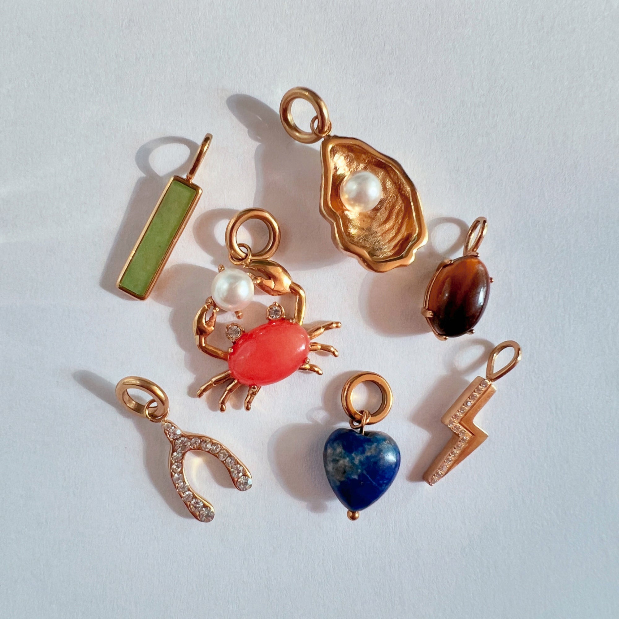 Lapis Gemstone Heart Interchangeable Charm Stainless Steel Gold | Alex and Ani