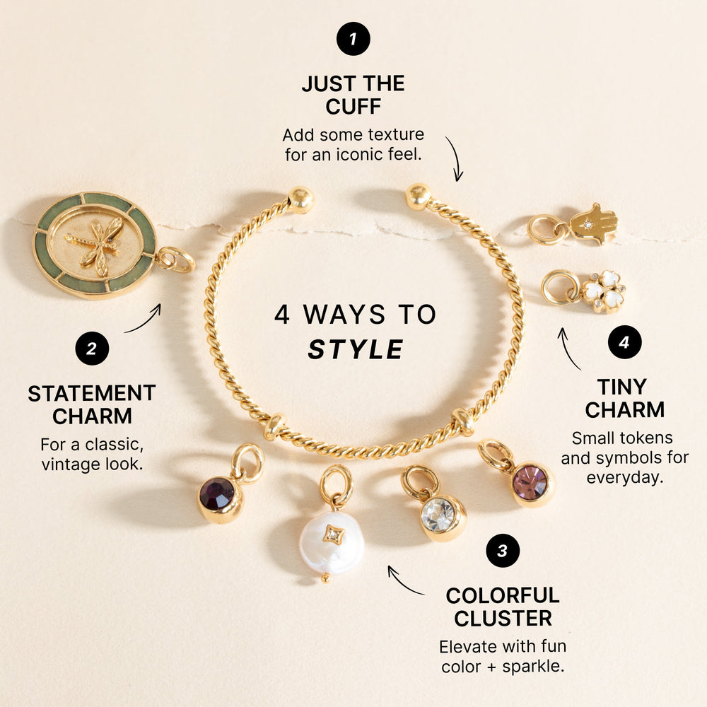 June Birthstone Interchangeable Charm Stainless Steel Gold | Alex and Ani