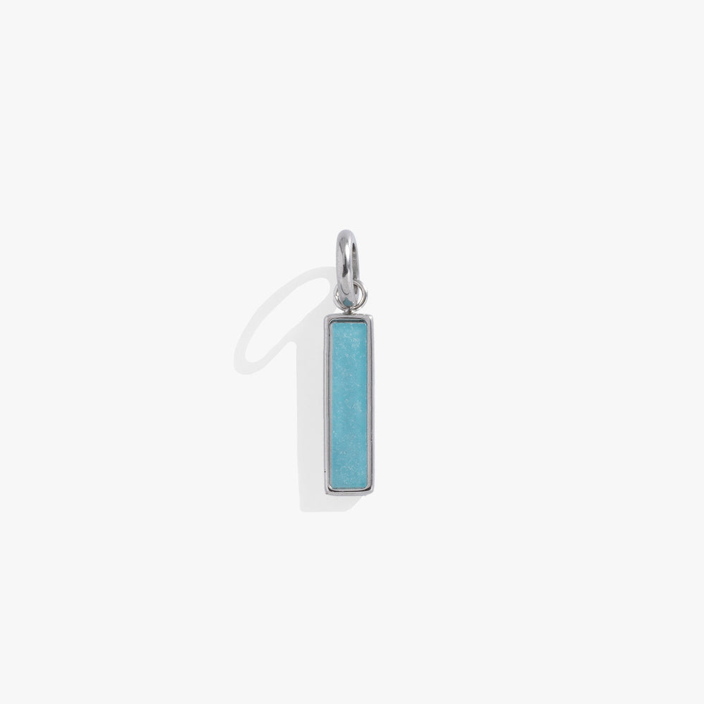 Blue Quartz Gemstone Interchangeable Bar Charm Stainless Steel Silver | Alex and Ani
