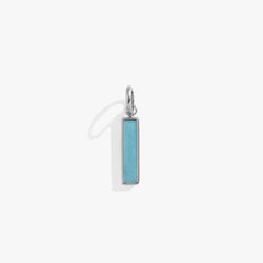 Blue Quartz Gemstone Interchangeable Bar Charm Stainless Steel Silver | Alex and Ani