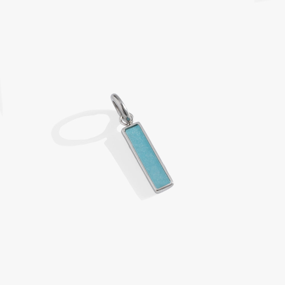 Blue Quartz Gemstone Interchangeable Bar Charm Stainless Steel Silver | Alex and Ani